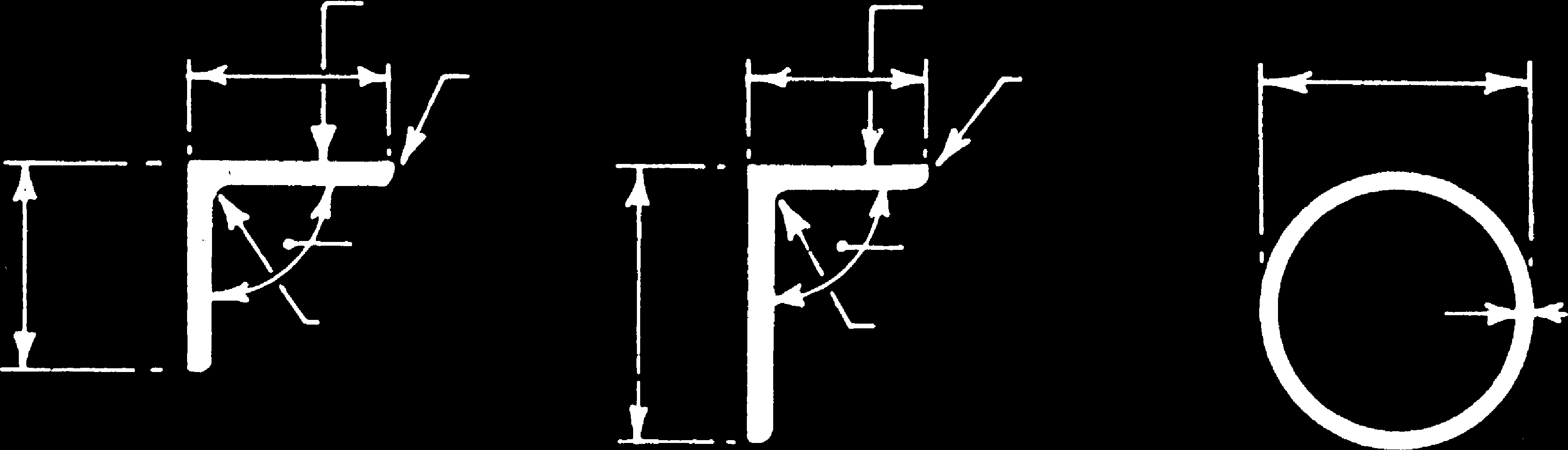 Three common welding symbols used in construction and engineering