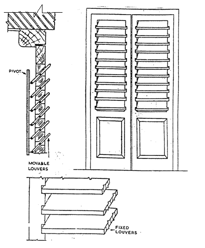 A louvered door