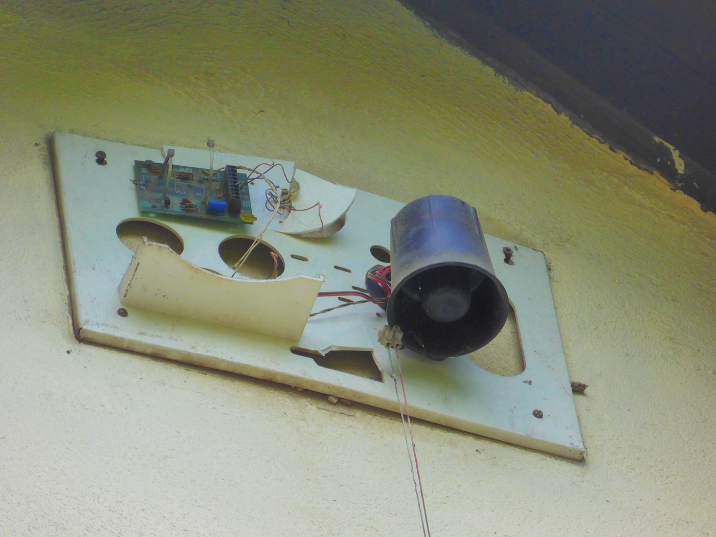Wall-mounted alarm sounder with circuit board