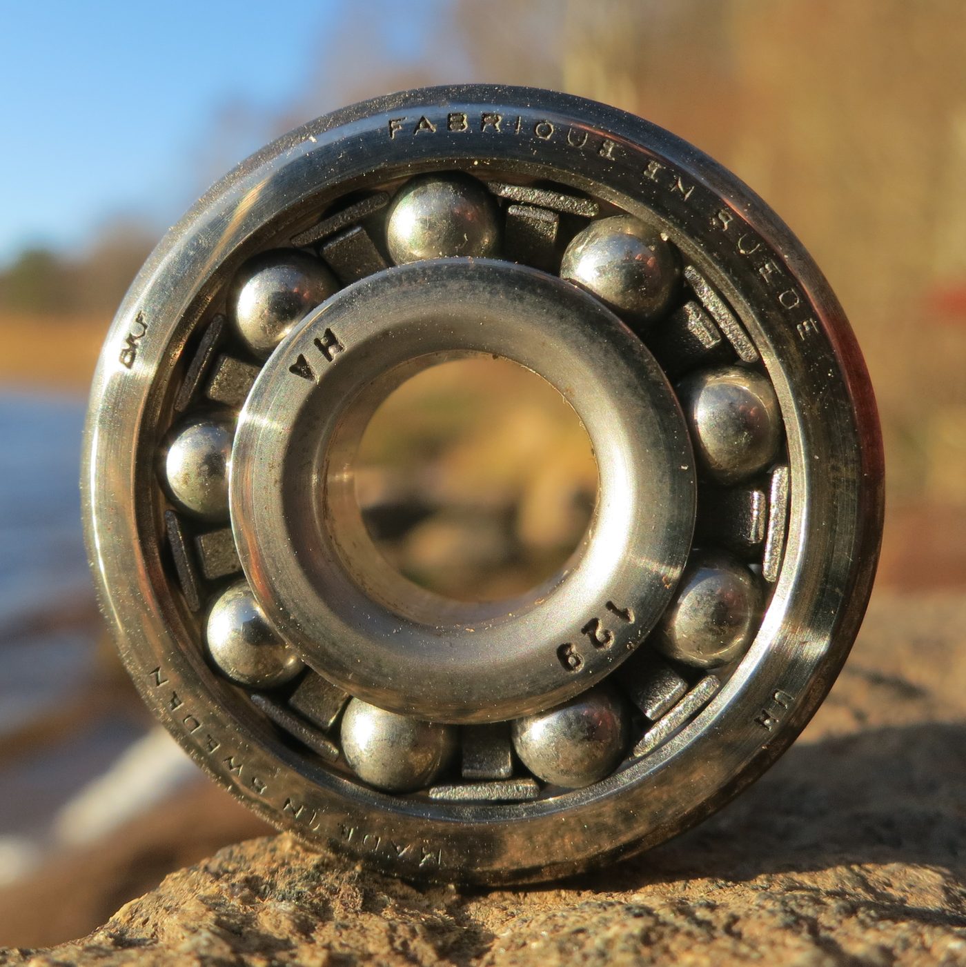 Automotive ball bearing close-up