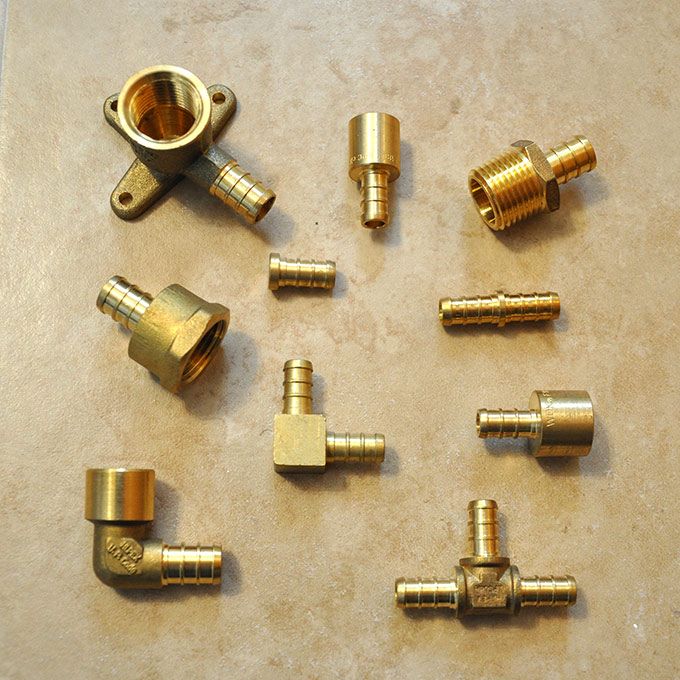 Various brass plumbing fittings