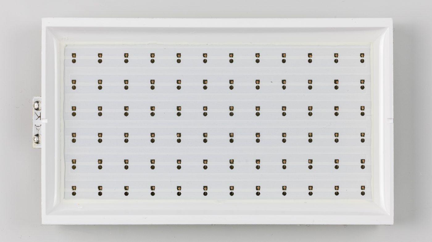 Rectangular panel with multiple display LEDs