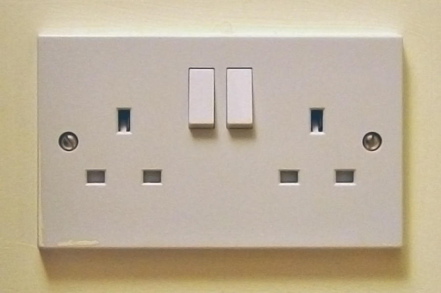 double socket outlet with switches