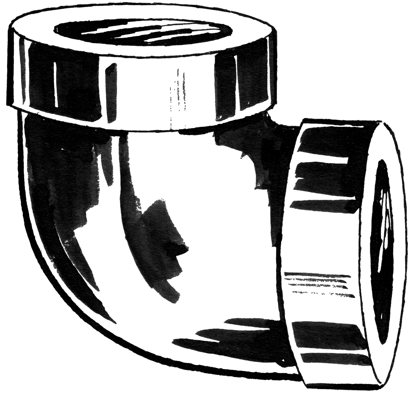 Plumbing elbow fitting illustration