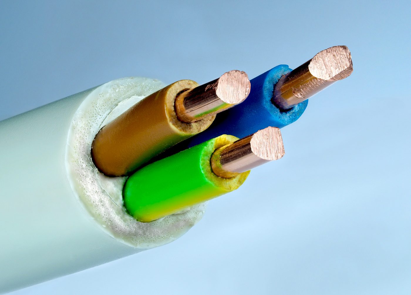 Close-up of insulated electrical wires