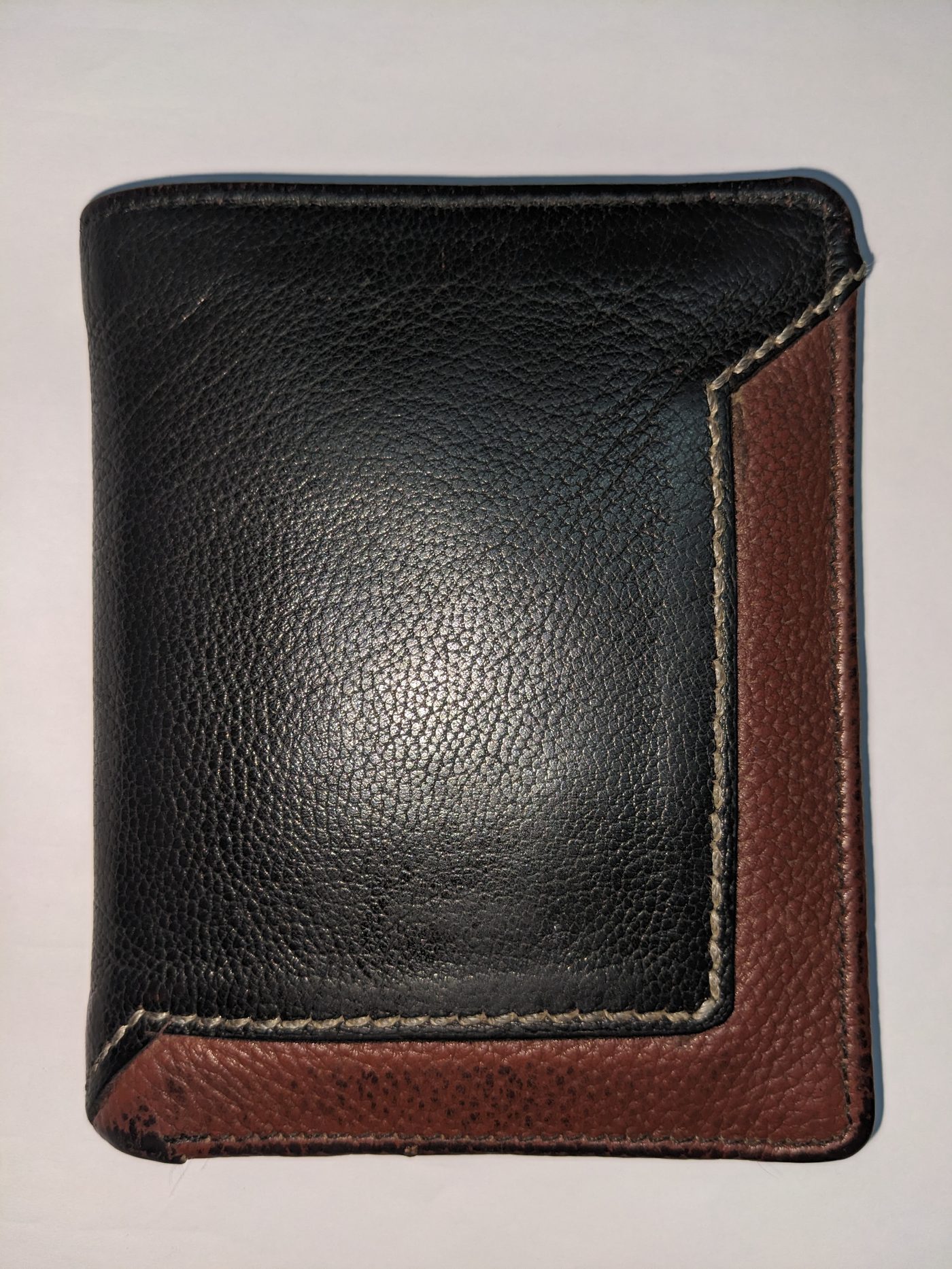 black and brown leather wallet