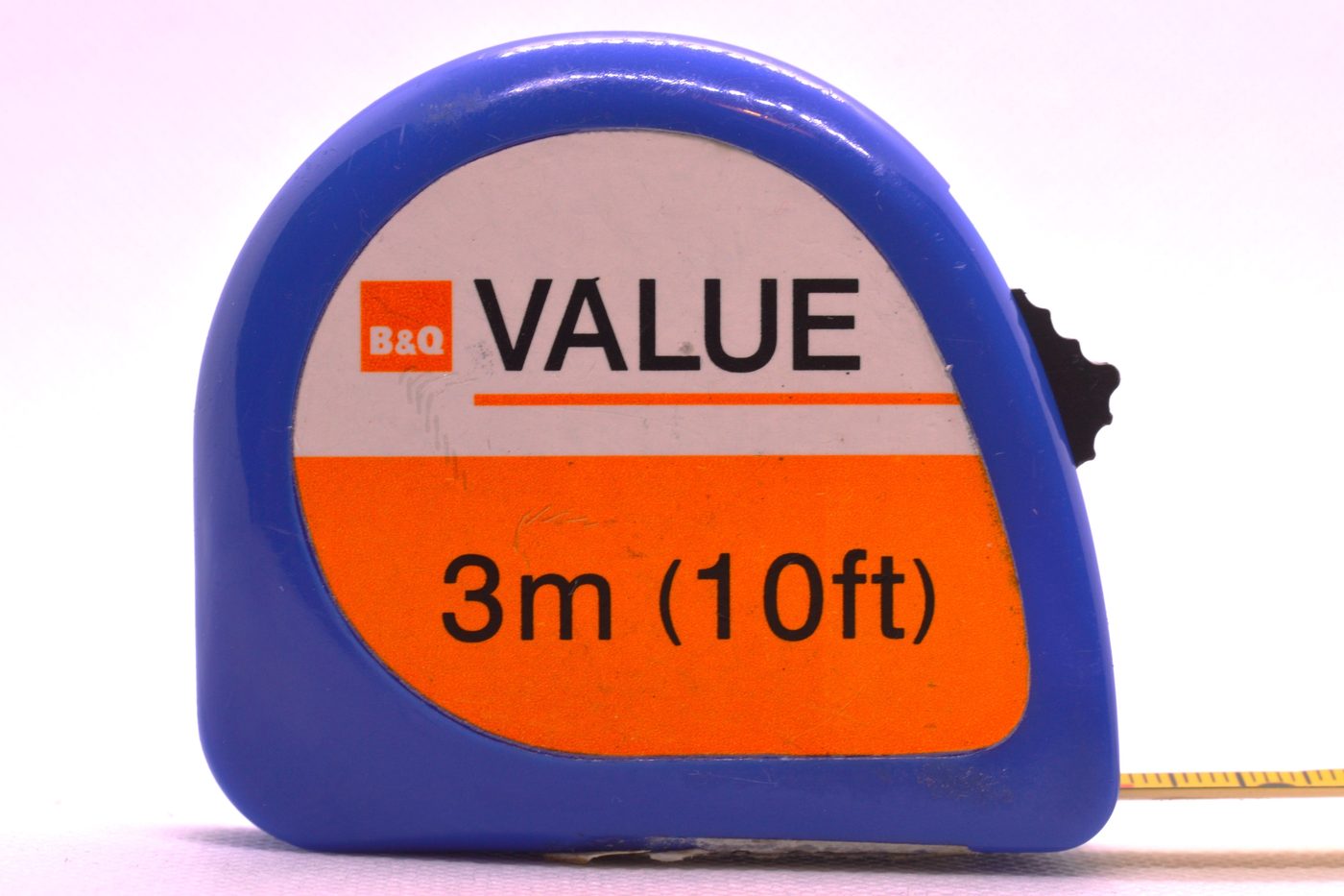 A measuring tape with metric and imperial units
