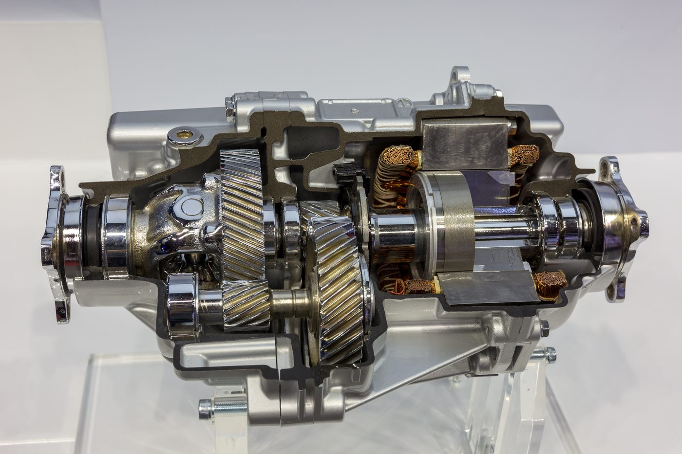 Cutaway view of an automotive motor