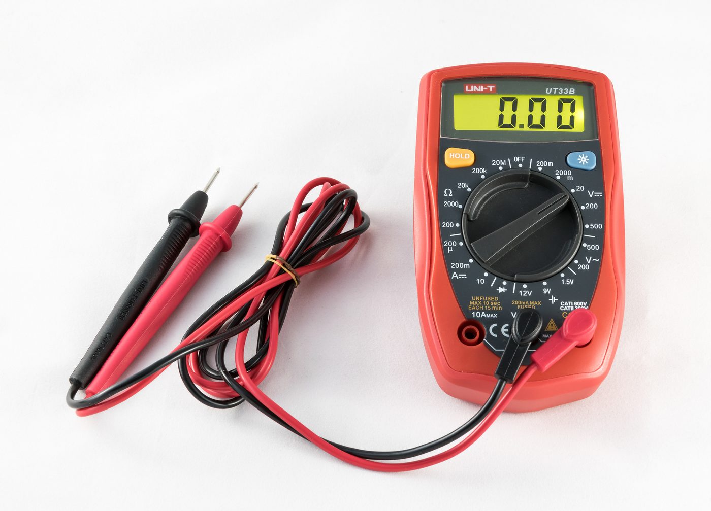 Digital multimeter with test probes