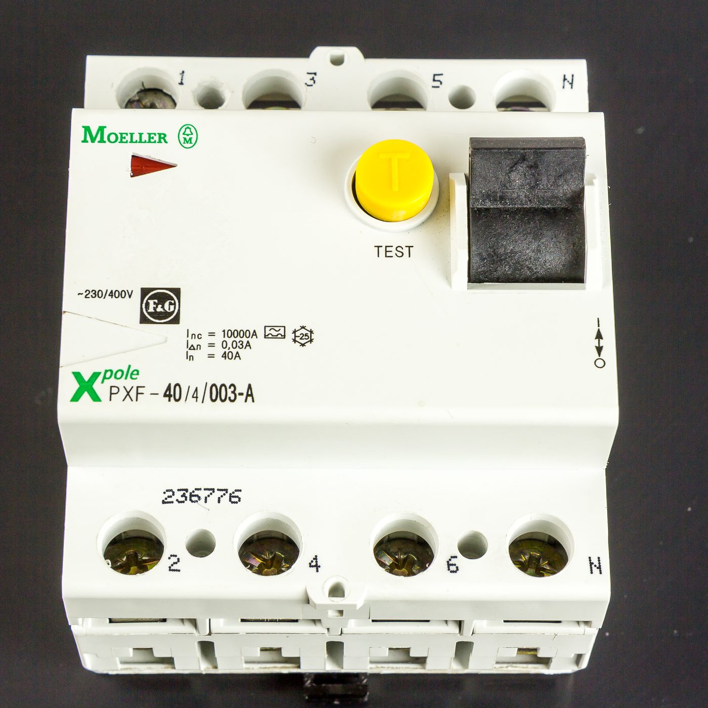 Residual current device with test button