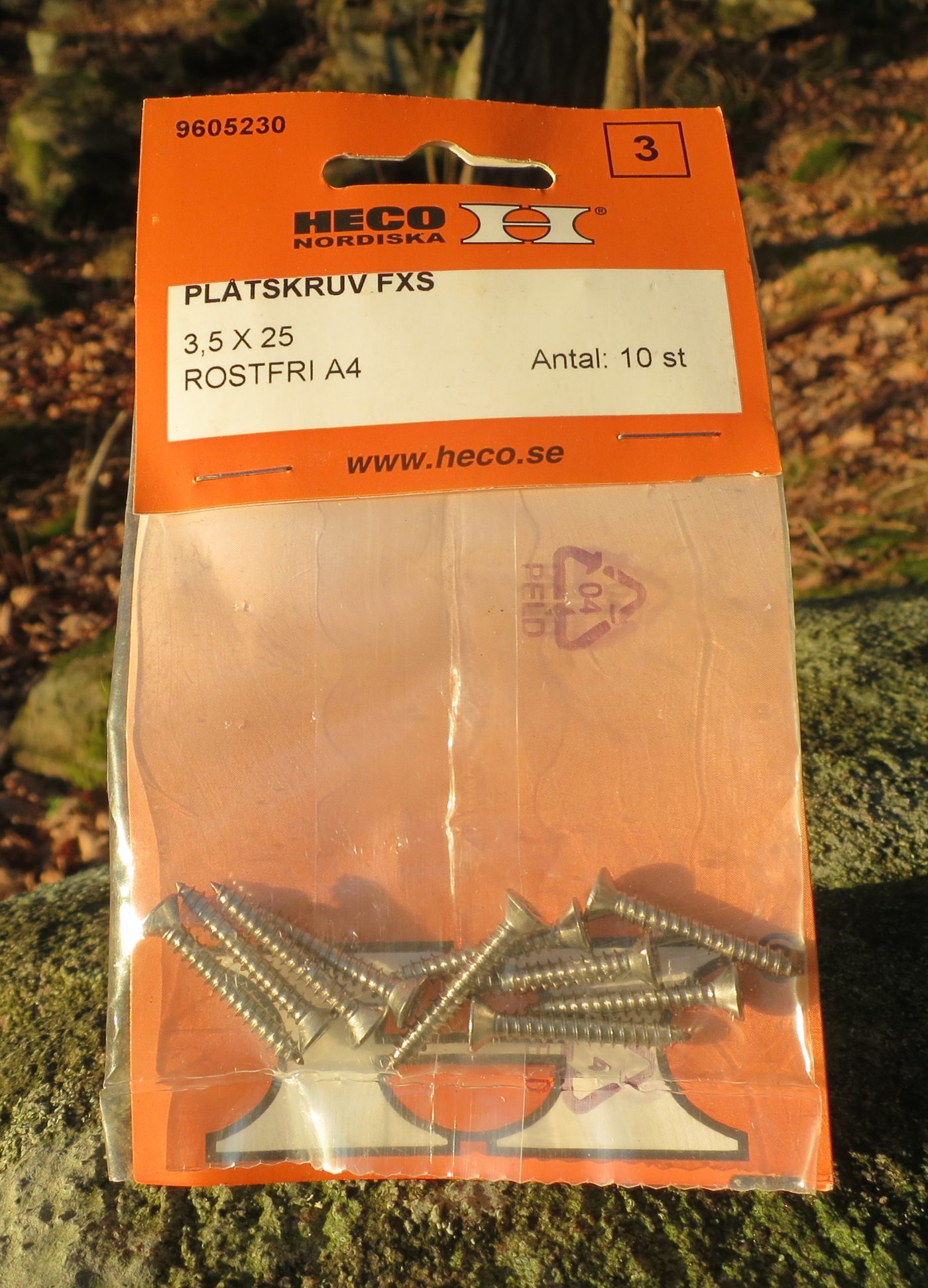 A package of metal screws