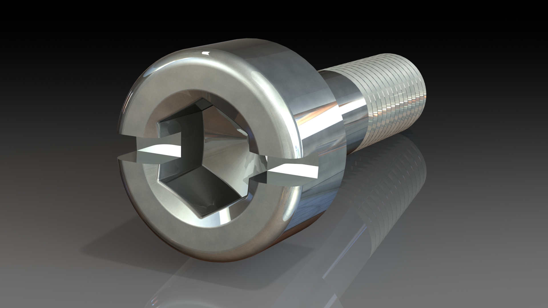 Close-up of a slotted screw