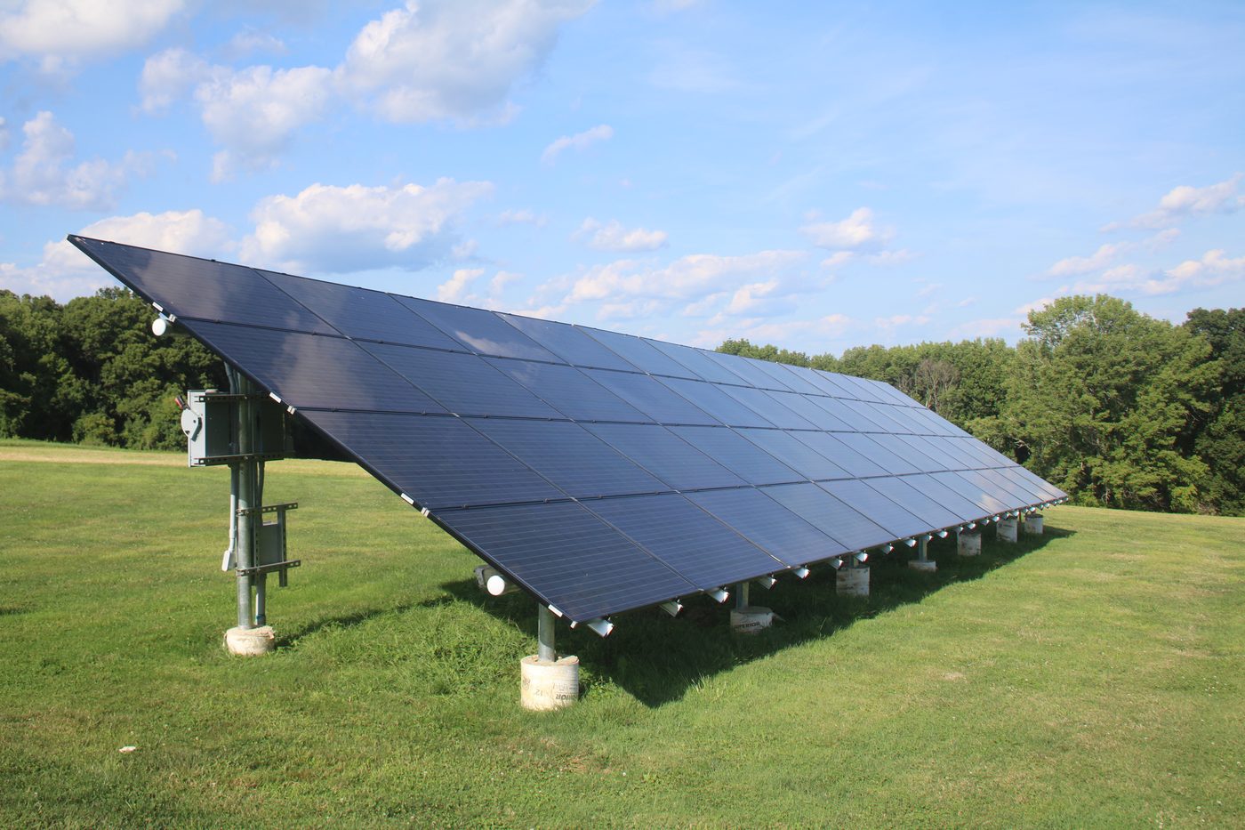 Ground-mounted solar panels array